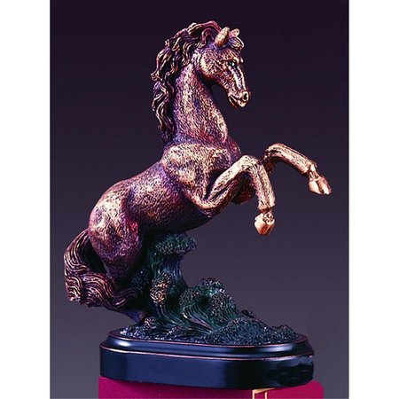MARIAN IMPORTS Marian Imports F13002 6 x 7 in.Treasure of Nature Howling Bronze Horse Statue 13002